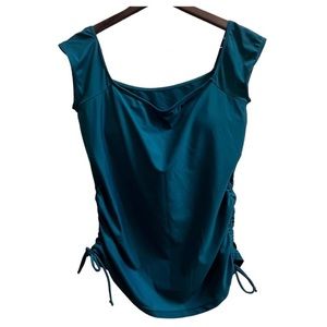 Janela Bay Bardot Cap Sleeves Long Tankini ONLY Dark Teal Size XL